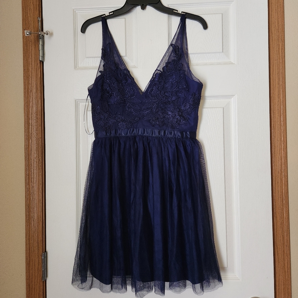NWT Dress, Navy Lace details